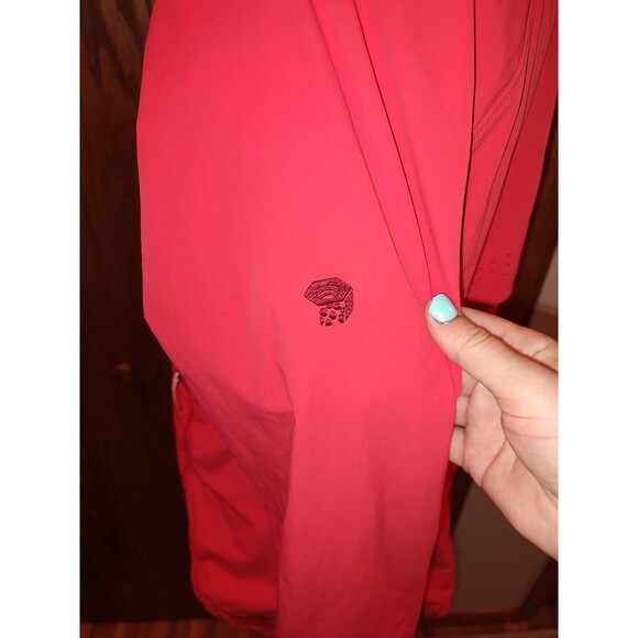 Mountain Hardware Jacket Womens Lg Coral Peach Hiking Zip Pockets Packable Gorp* - Picture 5 of 11
